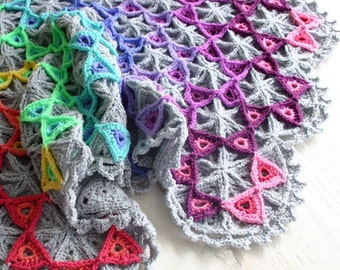 Wzór szydełkowy, koc pryzmatyczny