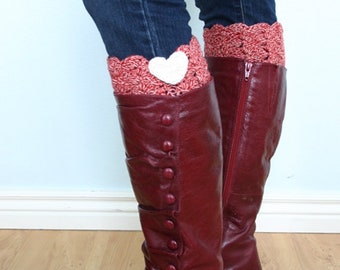 Patron au crochet, I Heart Boot Cuffs, Toppers