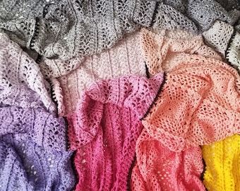 Wzór szydełkowy, koc Aurora, pled, afgański