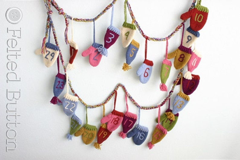 Crochet Pattern, Christmas Countdown, Bunting, Hanging Ornament image 2