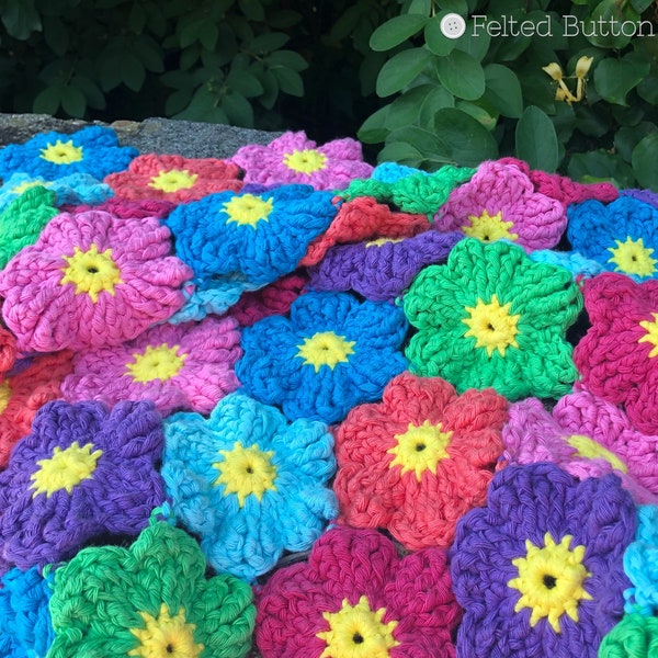 Modèle de couverture au crochet, fleurs sauvages de Waikiki colorées