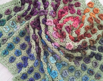 Crochet Pattern, Monet's Garden Throw, Afghan, Blanket