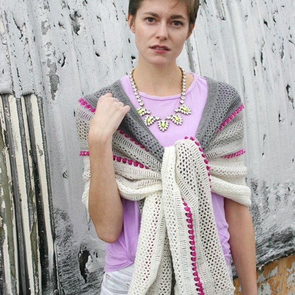 Treasures in the Sand Wrap, Shawl, Scarf, Poncho, Crochet Pattern