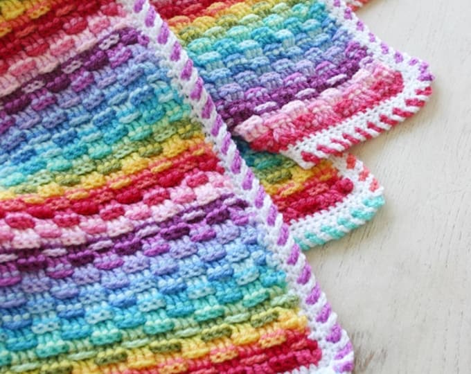 Crochet Pattern Rows of Posies Blanket Afghan Baby Throw Etsy