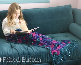 Crochet Pattern, Mermaid Me Blanket, Girl, Toddler, Child