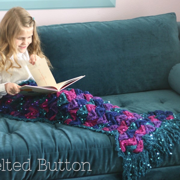 Crochet Pattern, Mermaid Me Blanket, Girl, Toddler, Child