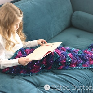 Crochet Pattern, Mermaid Me Blanket, Girl, Toddler, Child image 2