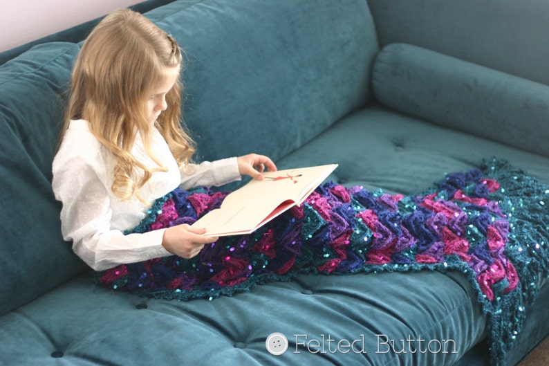 Crochet Pattern, Mermaid Me Blanket, Girl, Toddler, Child image 2