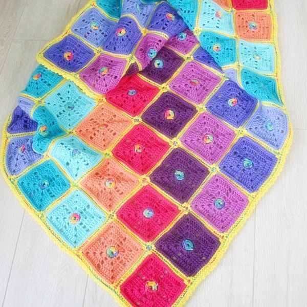 Crochet Pattern, Squarilicious Blanket, Baby, Afghan, Throw