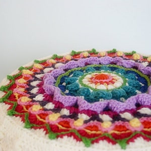 Mandala Crochet Pattern, Stool Cover, Pillow Cover, Wall Hanging image 5