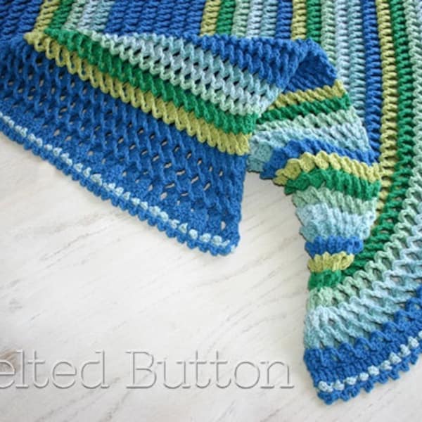 Crochet Pattern, Irish Sea Blanket, Baby, Afghan, Throw