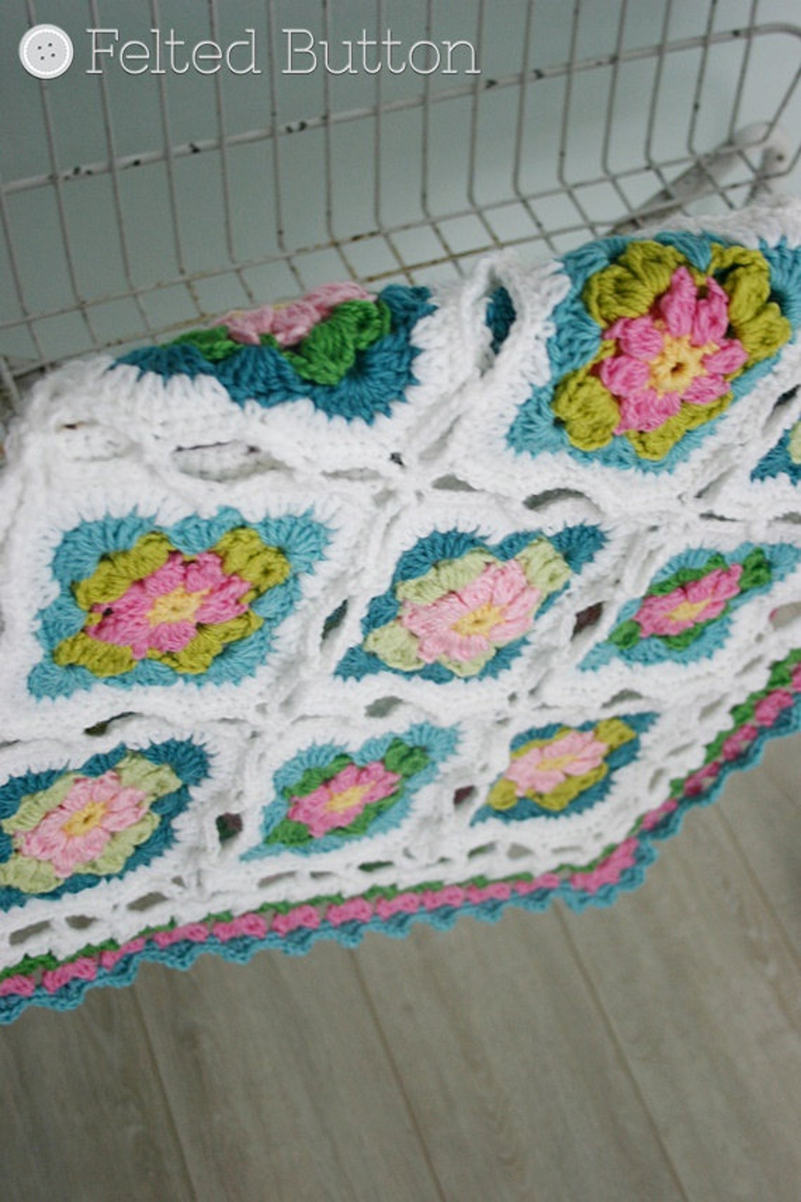 Crochet Pattern, Cottage Garden Blanket, Baby, Afghan, Throw Etsy
