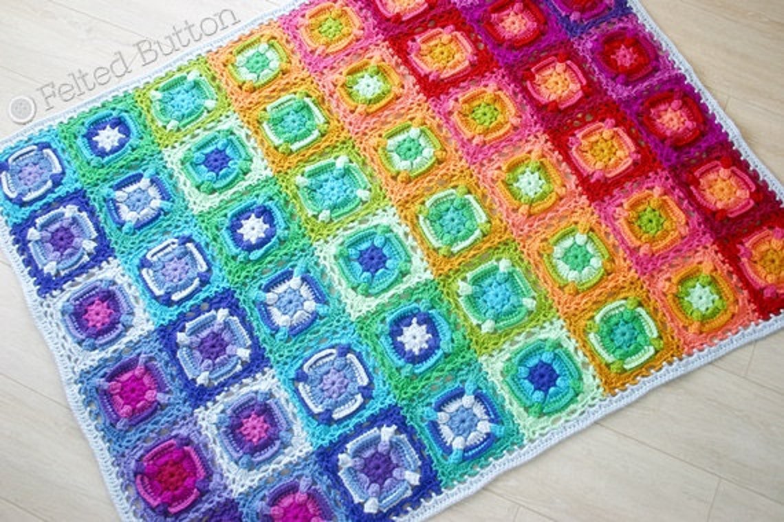 Crochet Pattern Kaleidoscope Eyes Blanket Throw Afghan Etsy