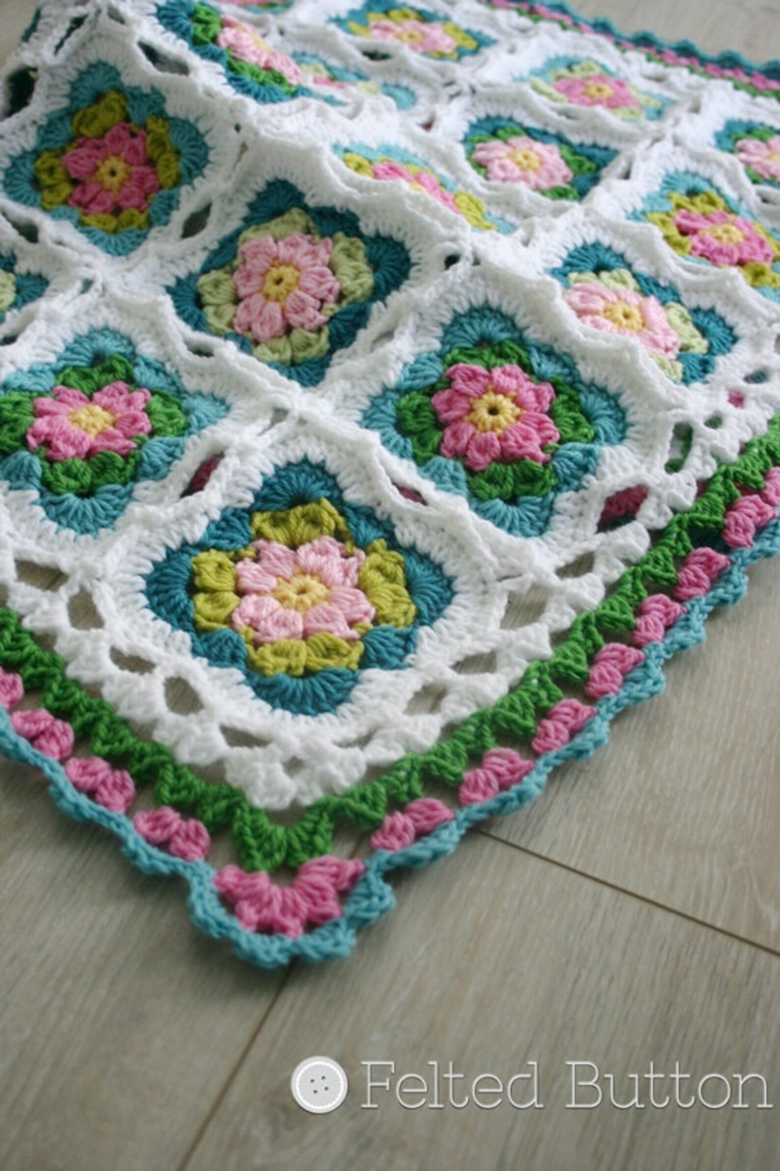 Crochet Pattern, Cottage Garden Blanket, Baby, Afghan, Throw Etsy