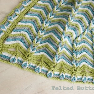 Crochet Pattern, Rolling Ridge Baby Blanket, Afghan, Any Size image 2