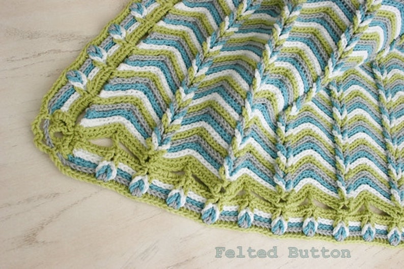 Crochet Pattern, Rolling Ridge Baby Blanket, Afghan, Any Size image 2