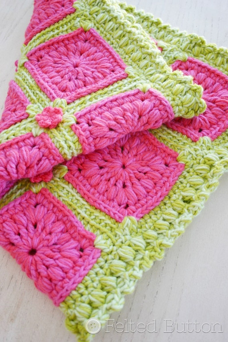 Crochet Pattern, Melon Berry Rug, Blanket image 5