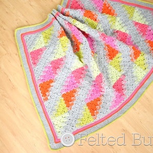 Blanket Crochet Pattern, Puzzle Patch, Baby Blanket, Afghan image 1