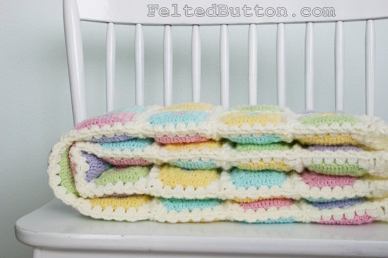 Crochet Pattern Blanket Puffy Patch Quilt Baby Etsy