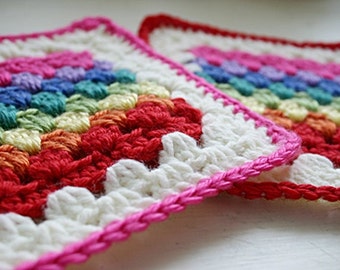 Crochet Pattern, Granny Stripe Square