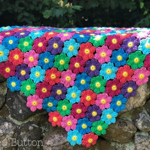 Blanket Crochet Pattern, Waikiki Wildflower Colorful image 3