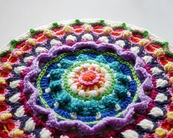 Mandala Crochet Pattern, Stool Cover, Pillow Cover, Wall Hanging