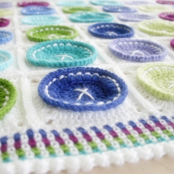 Crochet Pattern, Bright as a Button Blanket, Baby