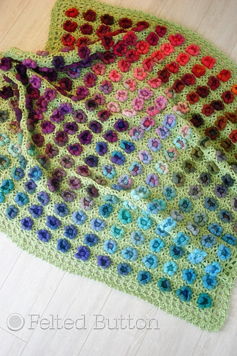 Crochet Pattern, Monet's Garden Throw, Afghan, Blanket image 3