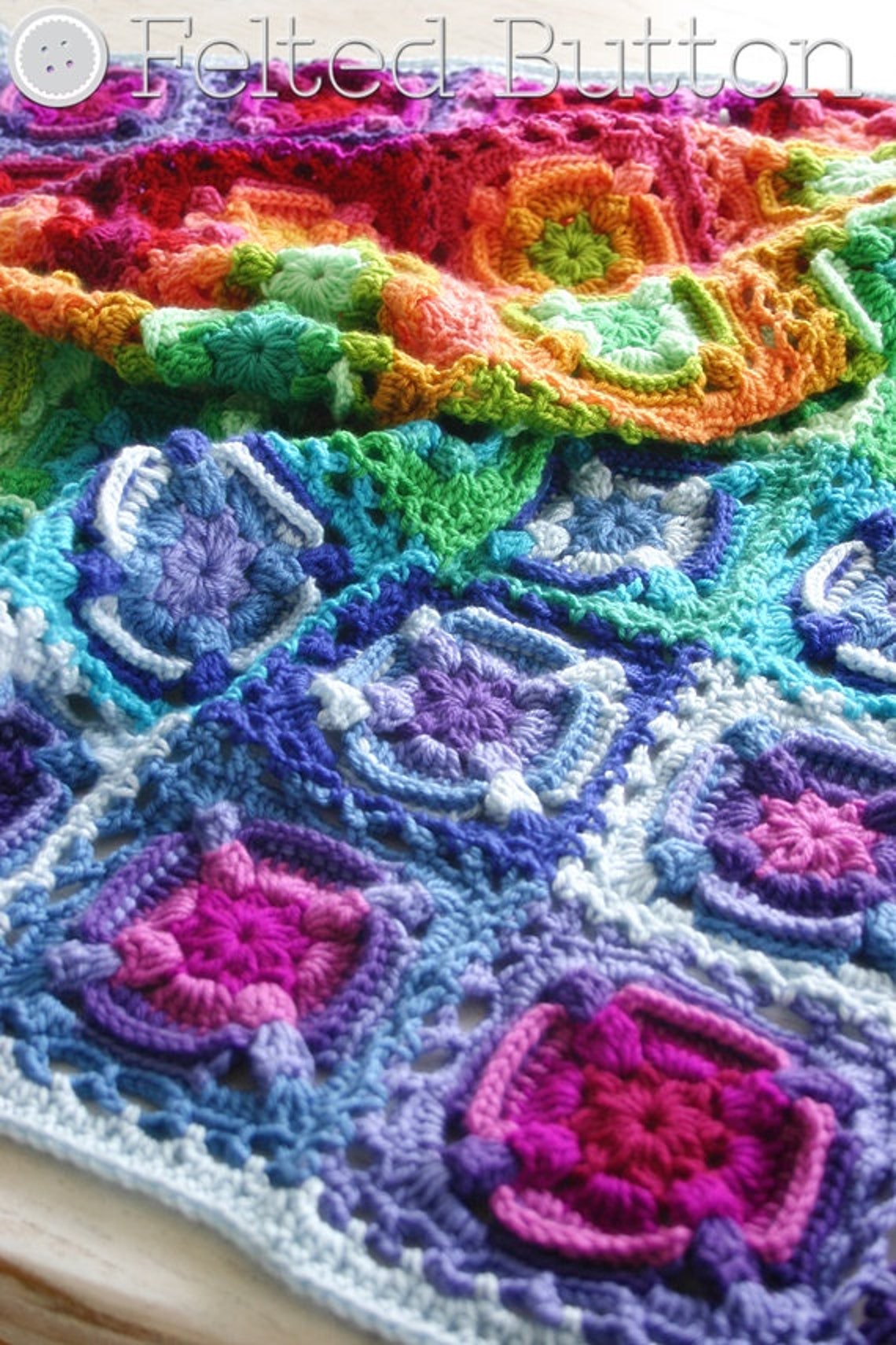 Crochet Pattern Kaleidoscope Eyes Blanket Throw Afghan Etsy