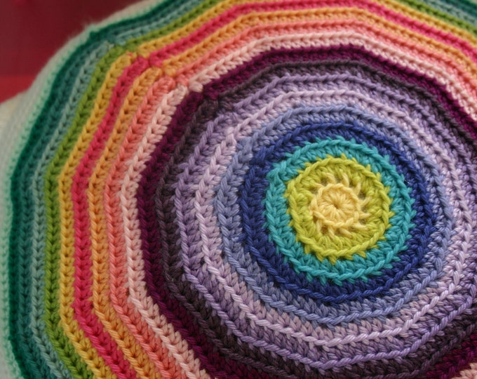 White Ruffled Round Pillow/rainbow Back/rose Petal Round Etsy