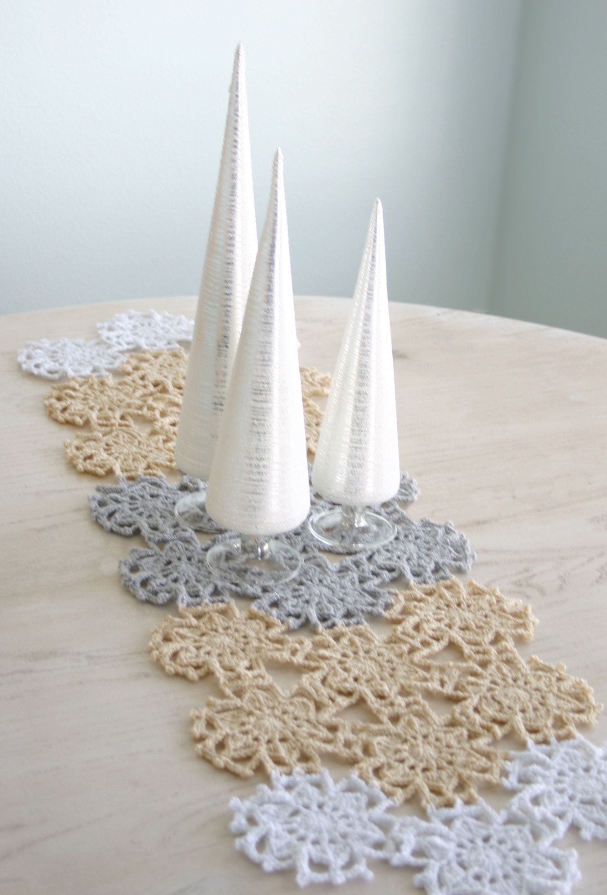 Snow Table Runner Crochet Pattern, Fallen Snow Table Runner, Ornament, Christmas Holiday ...