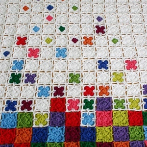 Crochet Pattern, Rainbow Sprinkles Blanket, Afghan, Throw image 4