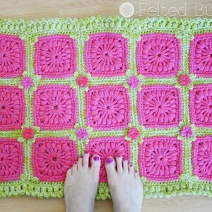 Crochet Pattern, Melon Berry Rug, Blanket image 2