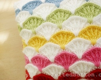 Pillow and Afghan Crochet Pattern, Paintbrush Colorful