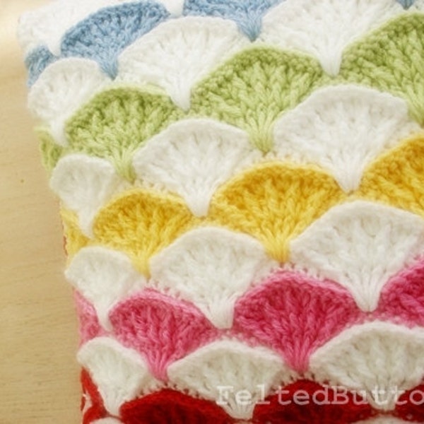 Pillow and Afghan Crochet Pattern, Paintbrush Colorful