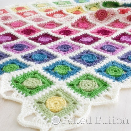 Crochet Pattern Circle Takes the Square Blanket Baby - Etsy