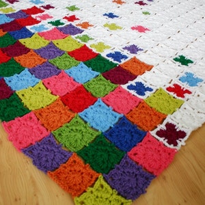 Crochet Pattern, Rainbow Sprinkles Blanket, Afghan, Throw image 1