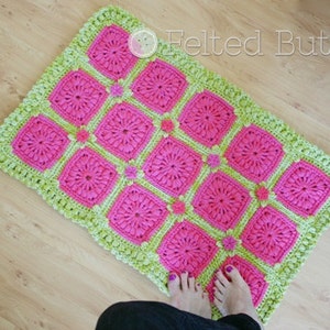 Crochet Pattern, Melon Berry Rug, Blanket image 3