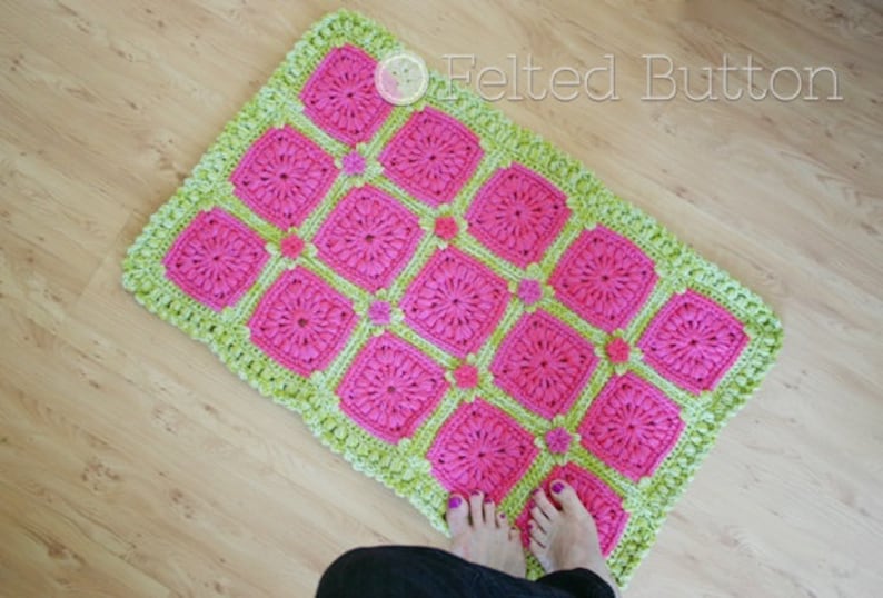 Crochet Pattern, Melon Berry Rug, Blanket image 3