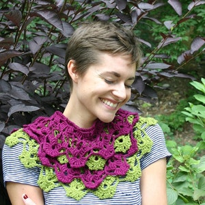 Crochet Pattern, Garden Terrace Infinity Scarf, Cowl, Collar, Lace