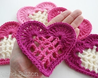 Crochet Pattern, From the Heart Bunting, Motif, Applique, Ornament