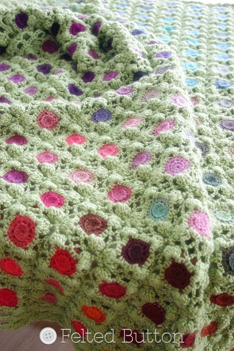 Crochet Pattern, Monet's Garden Throw, Afghan, Blanket image 4