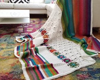 Crochet Pattern, 5th Dimension Blanket, Afghan, Throw, Colorful