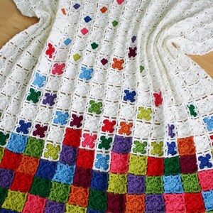 Crochet Pattern, Rainbow Sprinkles Blanket, Afghan, Throw image 5