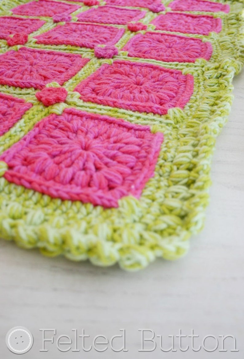 Crochet Pattern, Melon Berry Rug, Blanket image 4