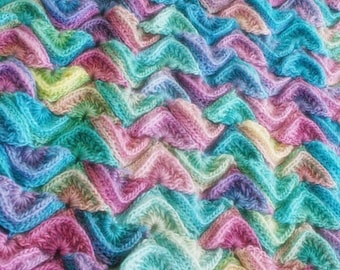 Wzór szydełkowy, kocyk z morską pieśnią, dla niemowląt, afgański