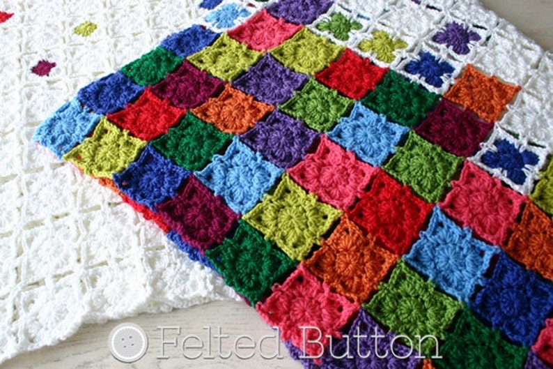 Crochet Pattern, Rainbow Sprinkles Blanket, Afghan, Throw image 3