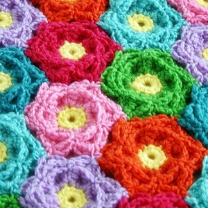 Blanket Crochet Pattern, Waikiki Wildflower Colorful image 4