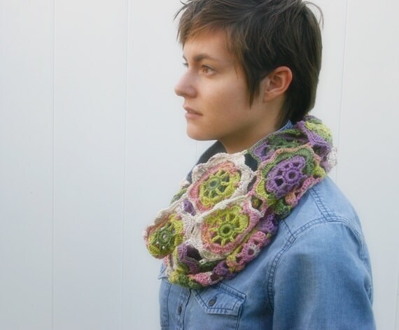 Infinity Blossom Cowl Crochet Pattern, Flower Scarf Pattern - Etsy