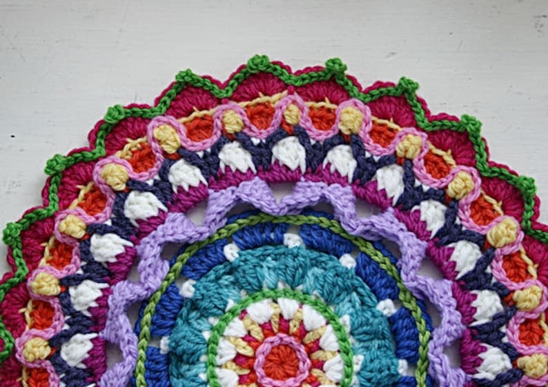 Mandala Crochet Pattern, Stool Cover, Pillow Cover, Wall Hanging image 2